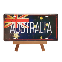 Plaque métal 3D AUSTRALIE - 15 x 30cm