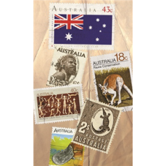 Kakemono Australie Timbres - 180 x 80 cm - Toile M1 avec structure X- Banner