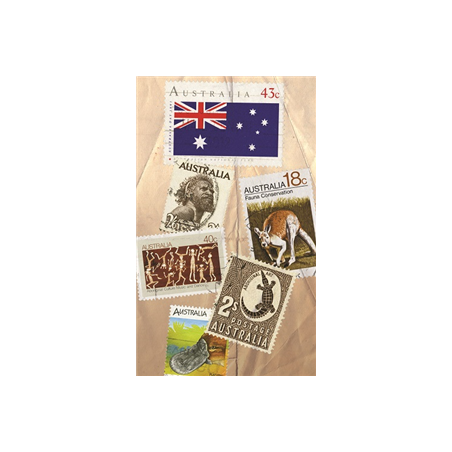 Kakemono Australie Timbres - 180 x 80 cm - Toile M1 avec structure X- Banner