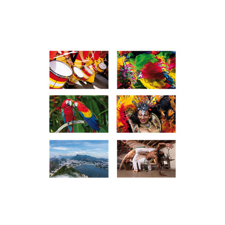 Mobiles panoramiques Brésil x6 - carton - 33 x 60cm