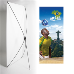 Kakémono FOOT 80 x 180 - Toile M1 / X Banner - Joueur de foot Brésilien