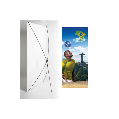 Kakémono FOOT 80 x 180 - Toile M1 / X Banner - Joueur de foot Brésilien