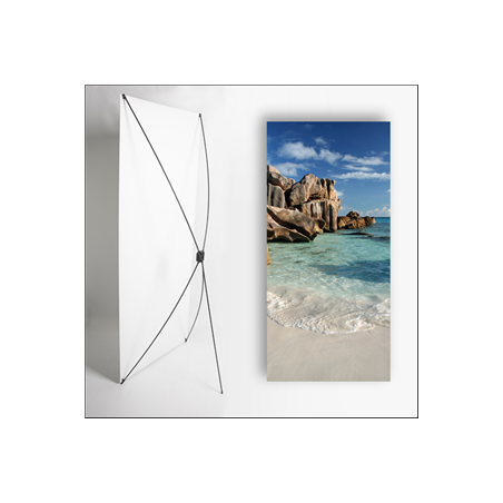 Kakemono Exotique Rochers - 180 x 80 cm - Toile M1 avec structure X- Banner