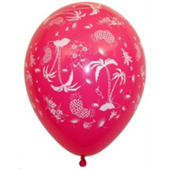 Ballon multicolore motif tropical x8 - Diam. 29cm