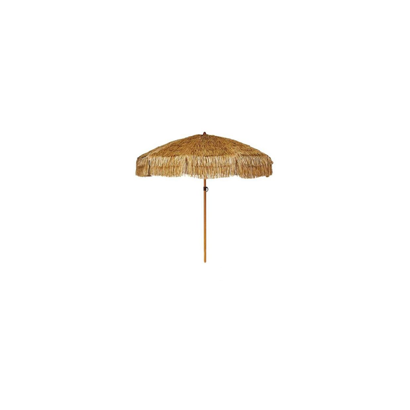Parasol avec pied et tete inclinable  - Diam 200cm - raphia synthétique