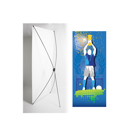 Kakémono FOOT 80 x 180 - Toile M1 / X Banner - Joueur / Coupe
