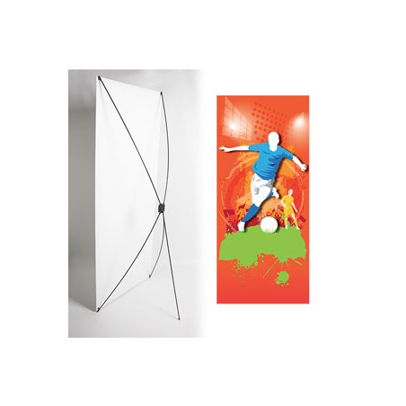 Kakémono FOOT 80 x 180 - Toile M1 / X Banner - Joueur bleu