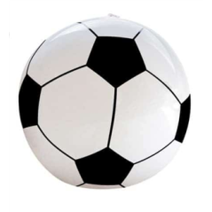 Ballon de foot de 25 cm en PVC noir et blanc