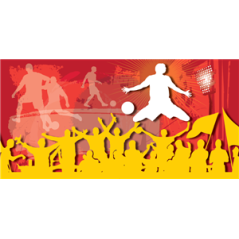 Panoramique Foot 5 sur chevalet - PVC 3mm - ignifuge M1 - 60 x 30 cm