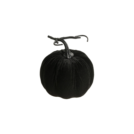 Citrouille en velours noir - Diam. 17cm