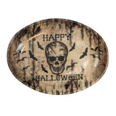 Plateau Crâne Happy Halloween PE  40 x 30,5 cm