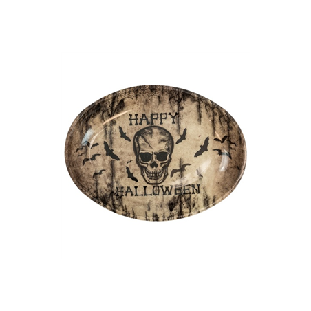 Plateau Crâne Happy Halloween PE  40 x 30,5 cm