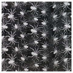 Chemin de table noir araignées en jute 28cm x 3m