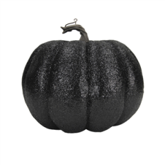Citrouille noire à paillettes 20 x 20cm