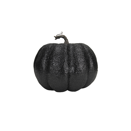 Citrouille noire à paillettes 20 x 20cm