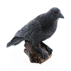 Corbeau noir en résine 17 x 7.5 x 13.5cm