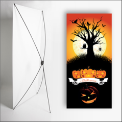 Kakemono Halloween 2 - 180 x 80 cm - Toile M1 avec structure  X- Banner