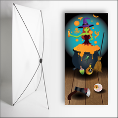 Kakemono Halloween 3 - 180 x 80 cm - Toile M1 avec structure X- Banner