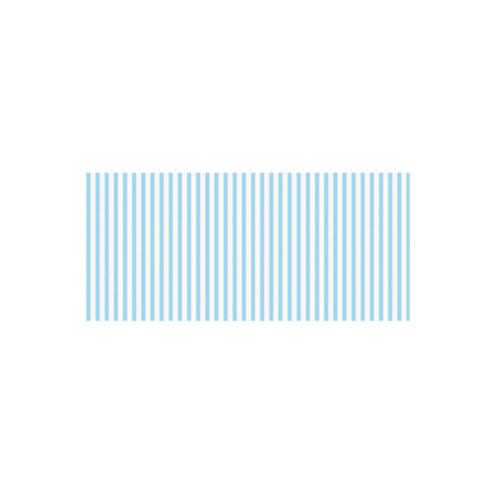 Chemin de table en lin raye bleu et blanc 28cm x 5m