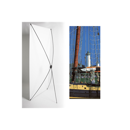 Kakemono Bretagne bateau - 180 x 80 cm - Toile M1 avec structure  X- Banner