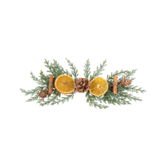 Déco de Sapin, Oranges Séchées, Cannelle et Pomme de Pin 22cm