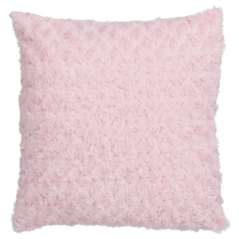 Coussin Imitation Fourrure Bouclée 45x45cm Rose