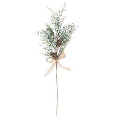 Branche de Sapin Eucalyptus et Pommes de pin nœud jute - Haut. 63cm