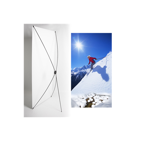 Kakemono Montagne descente - 180 x 80 cm - Toile M1 avec structure  X- Banner
