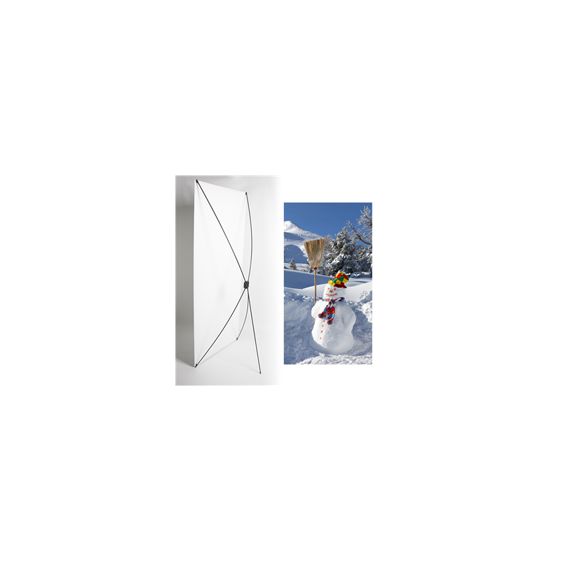 Kakemono Bonhomme de neige - 180 x 80 cm - Toile M1 avec structure  X- Banner