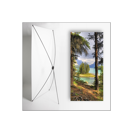 Kakemono Canada Sapins - 180 x 80 cm sur Toile M1 avec structure X- Banner