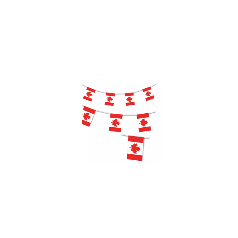 Guirlande drapeaux Canada 8 pavillons 20 x 30cm - PLASTIQUE/ Long. 4 m