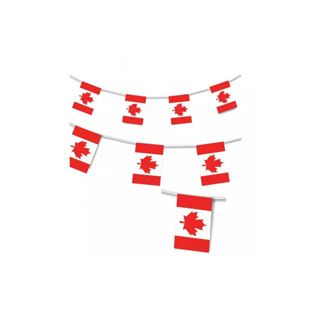 Guirlande drapeaux Canada 8 pavillons 20 x 30cm - PLASTIQUE/ Long. 4 m