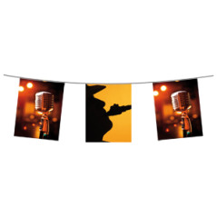Guirlande musique Jazz 10 fanions 21 x 30cm - papier Long. 420cm