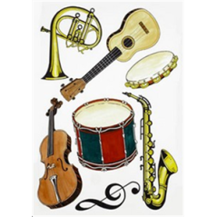 Mobiles instruments de musique x7 - carton