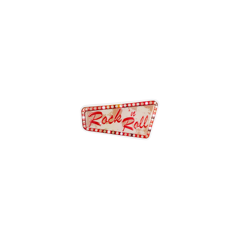 Décoration murale PLASTIQUEthermoformé Rock 'n Roll 33 x 60 cm