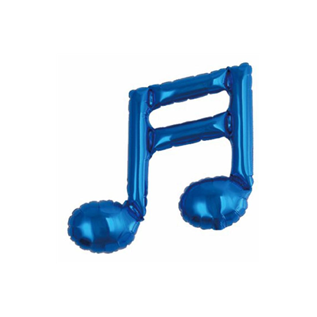 Ballon mylar Double Note Musique bleu - Haut. 23cm