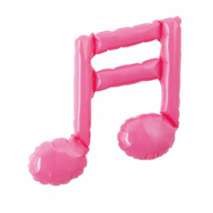 Ballon mylar Double Note Musique rose - Haut. 23cm