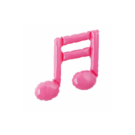 Ballon mylar Double Note Musique rose - Haut. 23cm