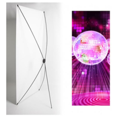 Kakemono Disco - 180 x 80 cm -Toile M1 avec structure X- Banner