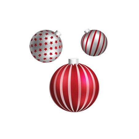 Boules de Noel x 3 - carton RV - D. 40/ 30 / 20 cm