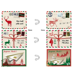 Cartes postales de NOEL x 3 à suspendre ou à coller - Carton RV 35x25 cm