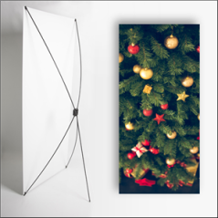 Kakemono Noel sapin - 180 x 80 cm - Toile M1 avec structure  X- Banner