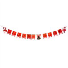 Guirlande Joyeux Noël 13 x 18 cm (Sucre d'orge  et  cloche) - carton Long. 2m