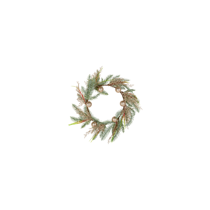 Couronne de sapin vert artificielle et paillette Diam.45 cm