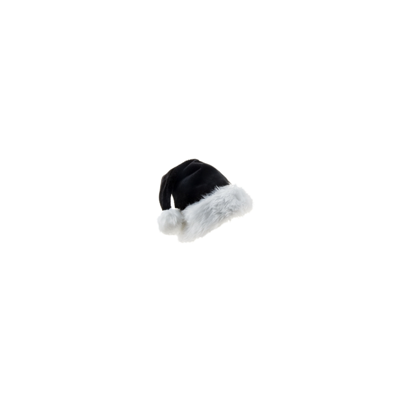 Bonnet de Noël en feutrine noire et fourrure