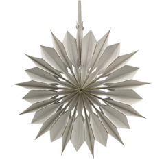 Flocon blanc avec bordures dorées papier - Diam. 30cm