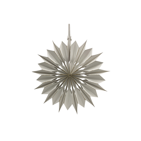 Flocon blanc avec bordures dorées papier - Diam. 30cm