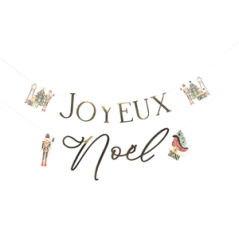 Guirlande Joyeux Noël papier rouge et Or - Long. 90cm