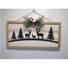 Cadre en bois Montagne - 56 x 28 x 6cm