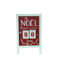 Ecriteau décompte du passage du Père Noël - 47 x 29 x 4,5cm
